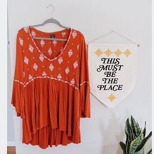 Torrid Embroidered Bell Sleeve Tunic